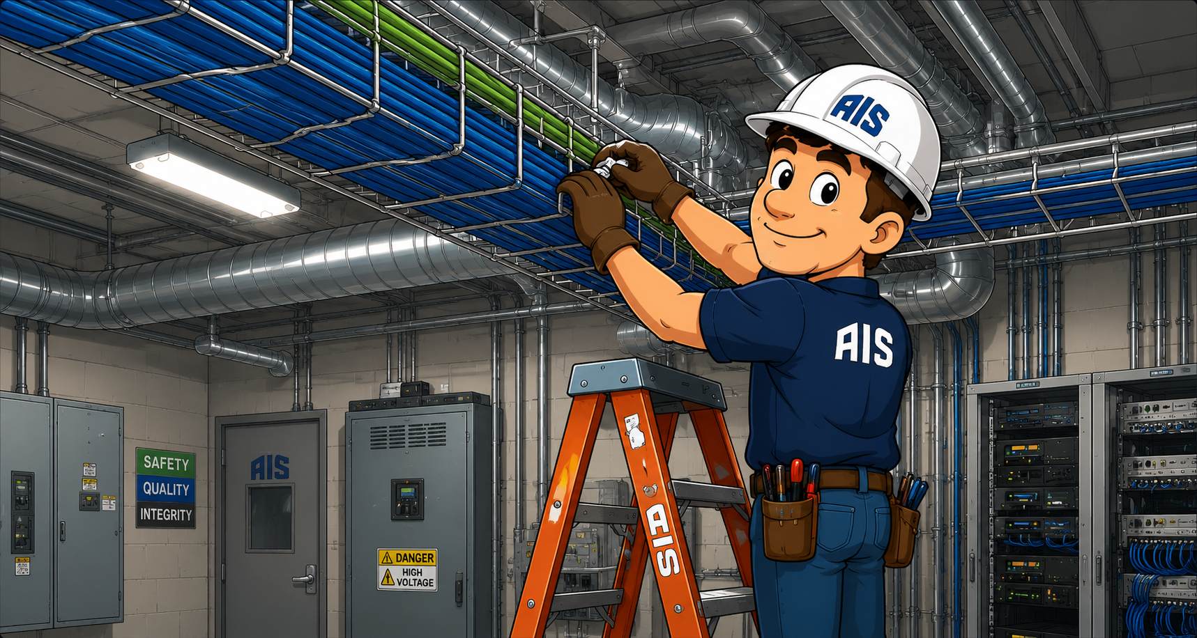 AIS voice, data and fiber infrastructure installation